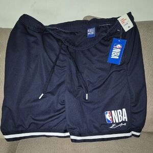 NBA Blue and Black Athletic Shorts with Elastic Waistband